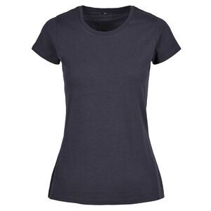 Build Your Brand Womens/Ladies Basic T-Shirt / Navy